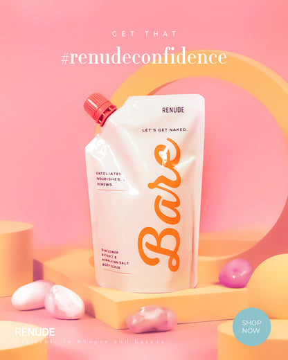 Renude Bare Body Scrub with Himalayan salt and sunflower oil